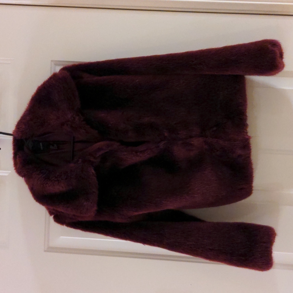 Faux fur burgundy jacket